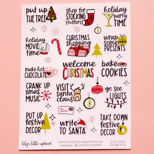 Christmas To Do List Planner Stickers | Winter Bucket List Stickers | Christmas Bucket List Planner Stickers (L_06)