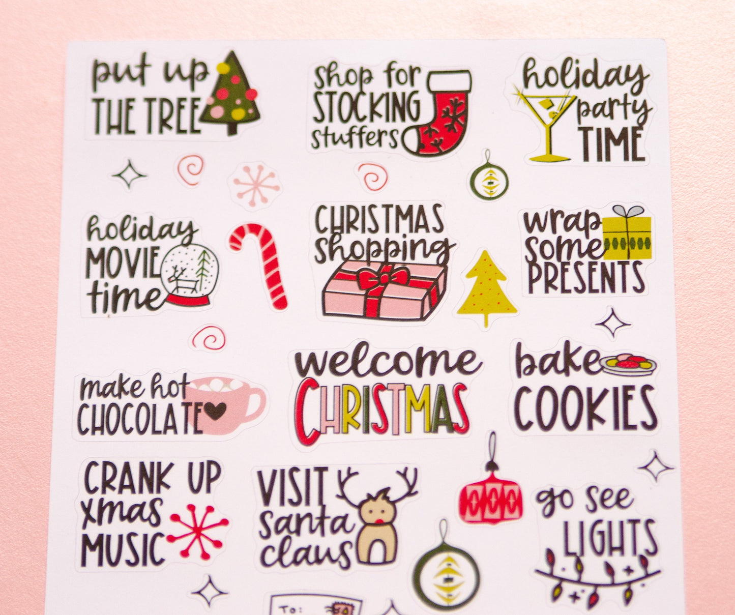 Christmas To Do List Planner Stickers | Winter Bucket List Stickers | Christmas Bucket List Planner Stickers (L_06)