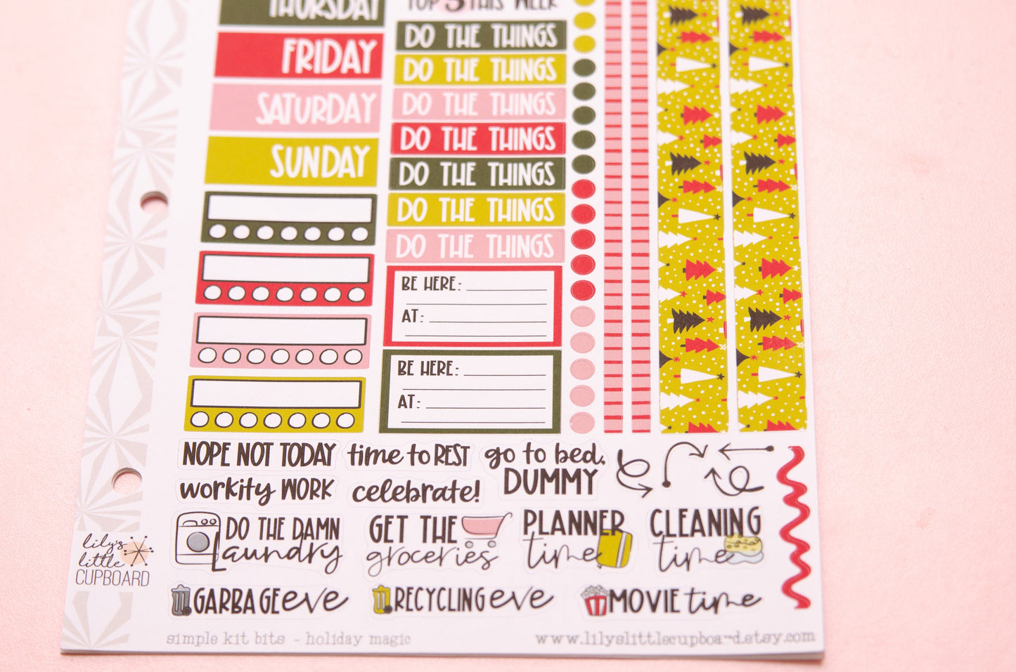 Simple Weekly Kit in Season of Magic | Weekly Planner Sticker Kit | Two-Page Set | A la Carte s | Weekly Planner Kit