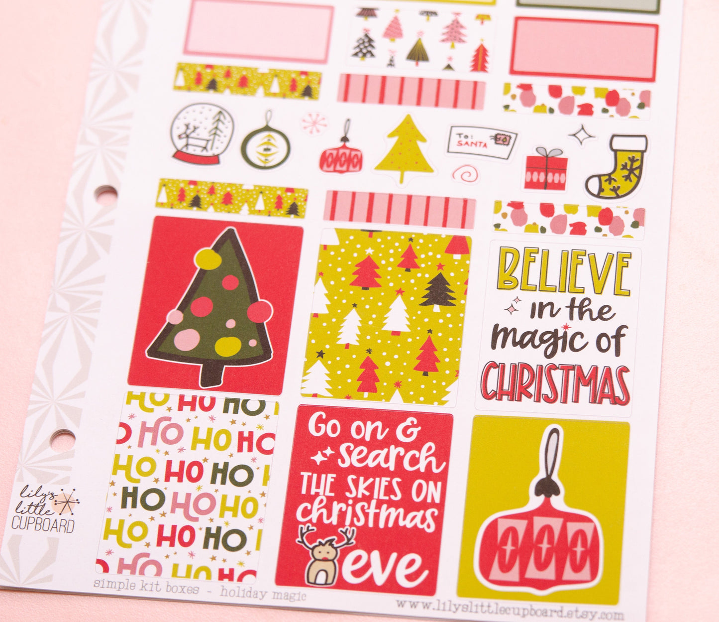 Simple Weekly Kit in Season of Magic | Weekly Planner Sticker Kit | Two-Page Set | A la Carte s | Weekly Planner Kit