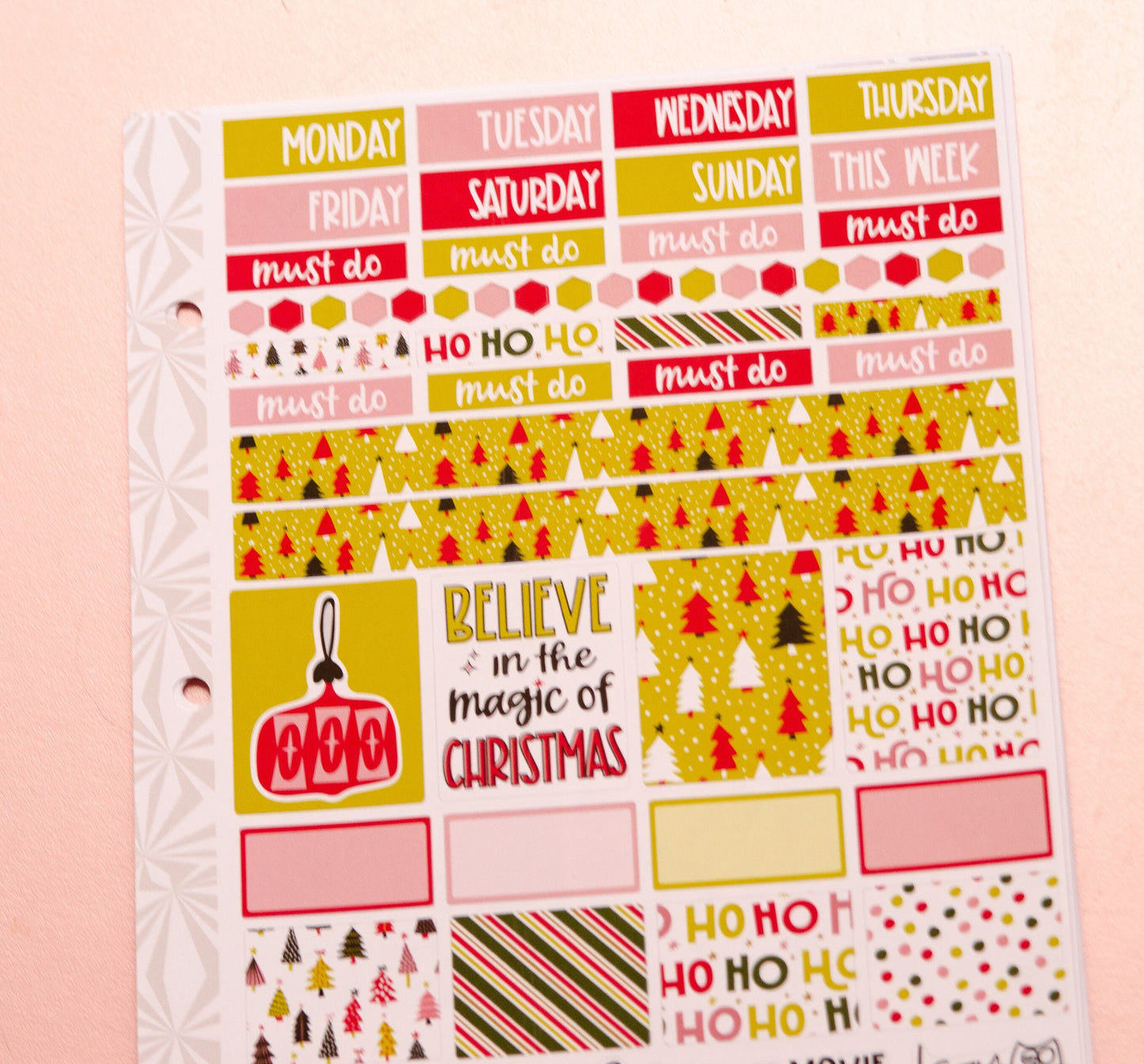 Hobonichi Cousin Weekly Sticker Kit in Season of Magic | Christmas Sticker Kit | A5 Weekly Planner Sticker Kit | Weekly Mini Planner Kit