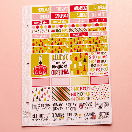 Hobonichi Cousin Weekly Sticker Kit in Season of Magic | Christmas Sticker Kit | A5 Weekly Planner Sticker Kit | Weekly Mini Planner Kit