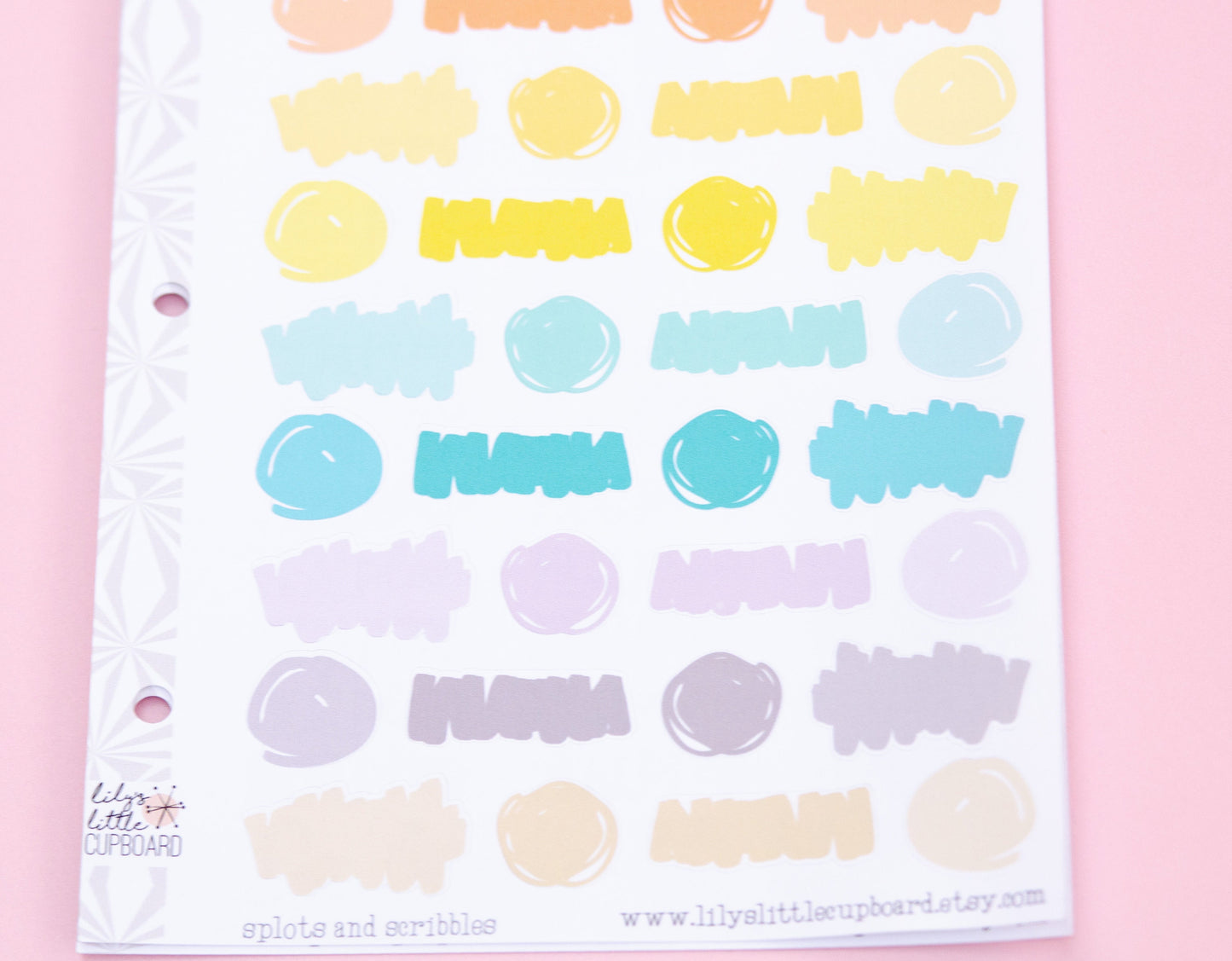 Splots and Scribbles Planner Stickers | Journaling Stickers | Deco Planner Stickers | Layering Planner Stickers | Functional Stickers