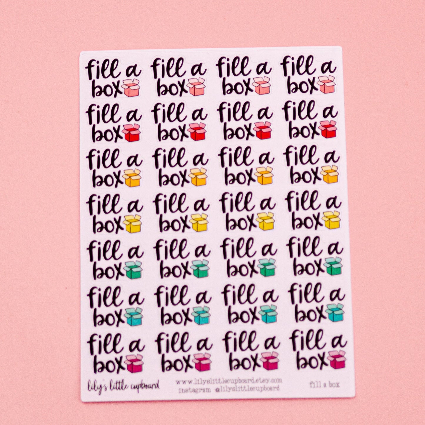 Fill a Box Planner Stickers | Decluttering Planner Stickers | Organizing Planner Stickers