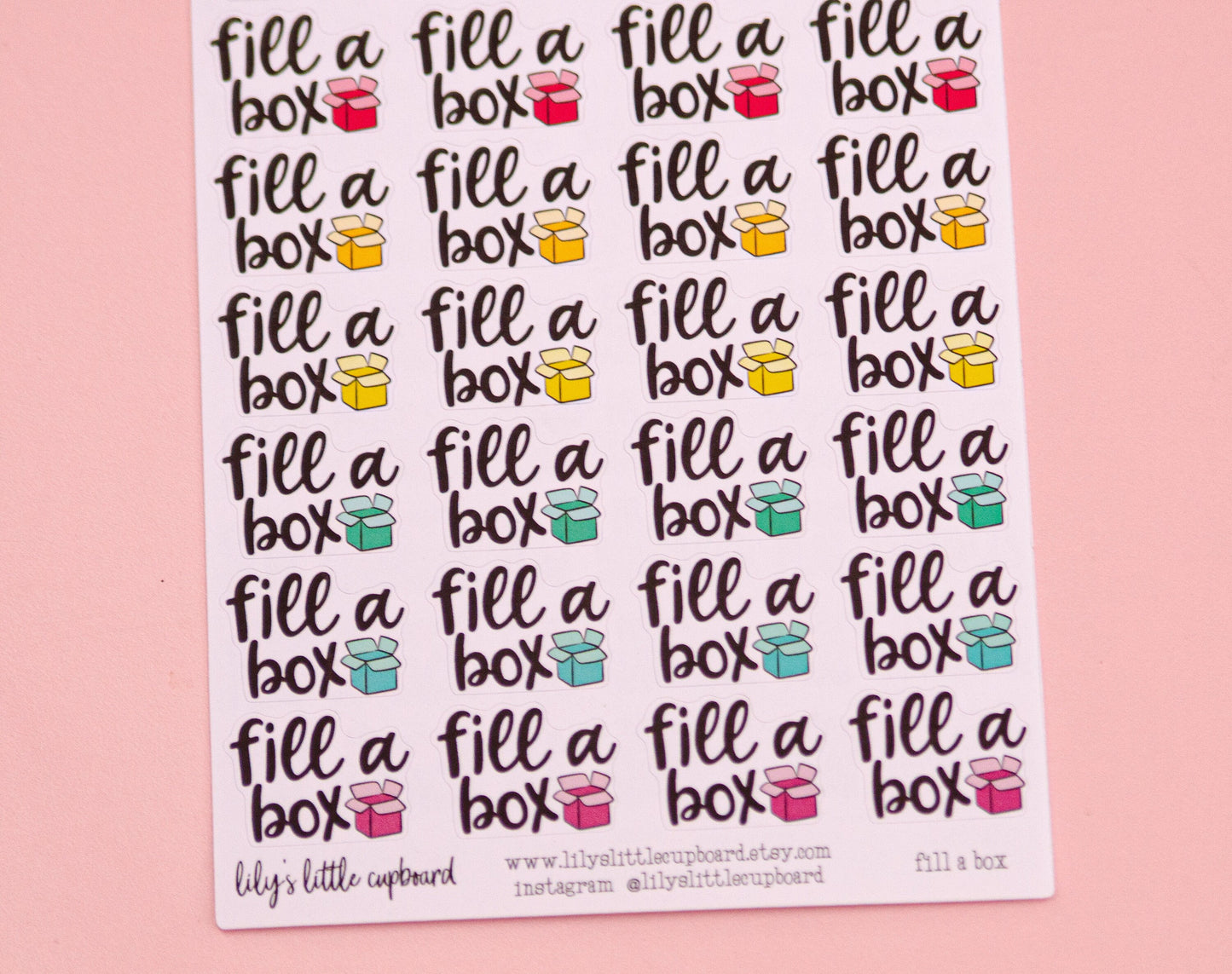 Fill a Box Planner Stickers | Decluttering Planner Stickers | Organizing Planner Stickers