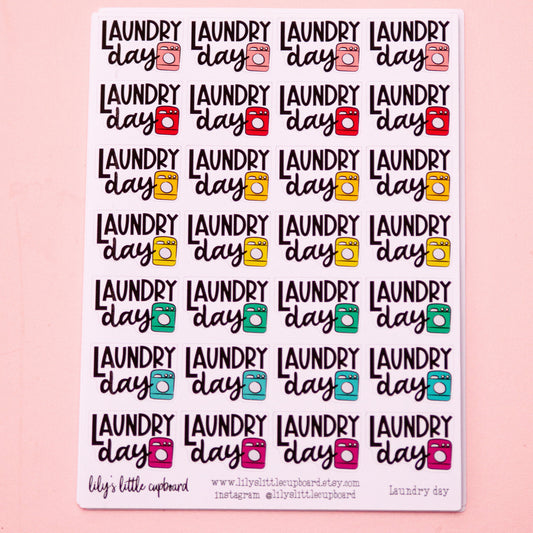 Laundry Day Planner Stickers | Laundry Planner Stickers | Organizing Planner Stickers | Cleaning Stickers  | Chore Stickers