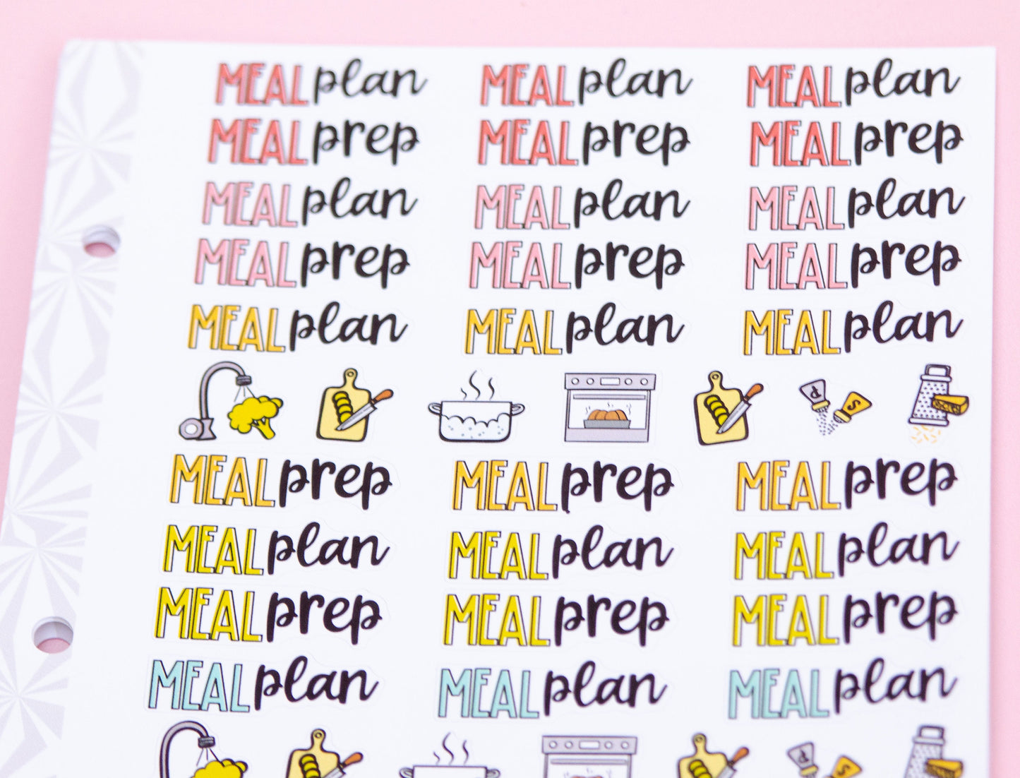 Meal Plan and Prep Planner Stickers | Meal Planning Script Stickers | Meal Prep Script Stickers | Functional Meal Planner Stickers