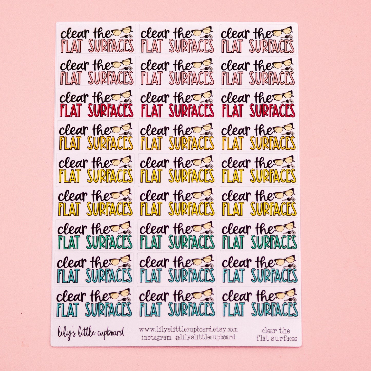 Clear the Flat Surfaces Planner Stickers | Decluttering Planner Stickers | Organizing Stickers | Cleaning Stickers  | Chore Stickers