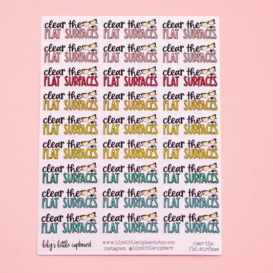 Clear the Flat Surfaces Planner Stickers | Decluttering Planner Stickers | Organizing Stickers | Cleaning Stickers  | Chore Stickers
