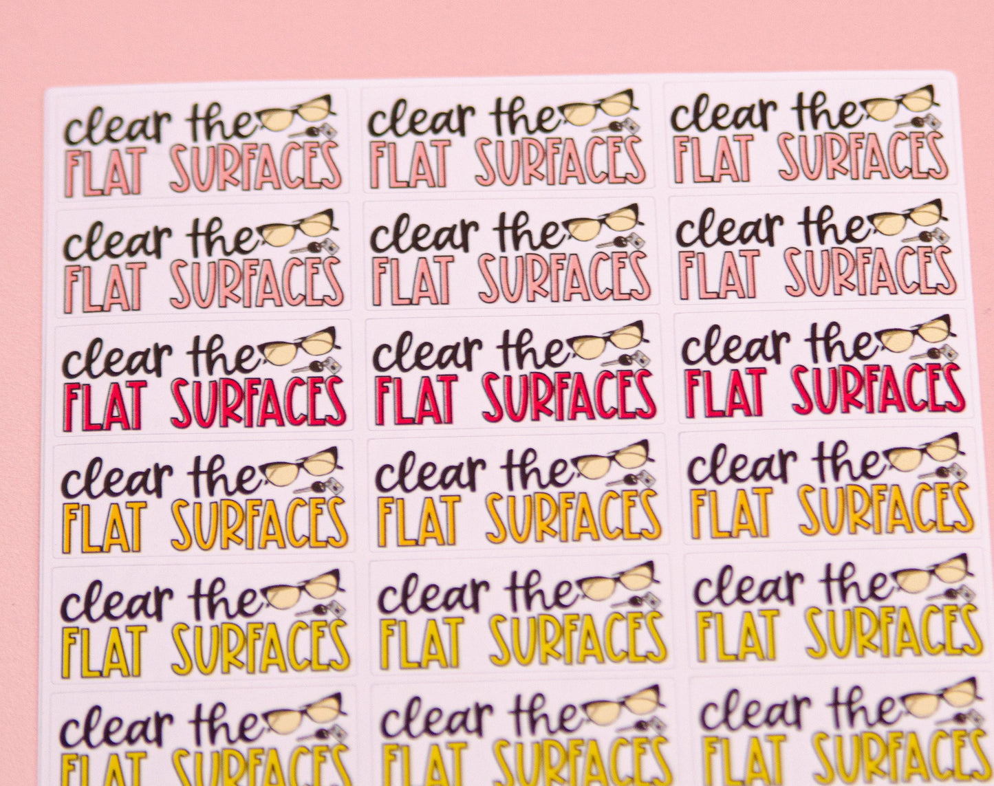 Clear the Flat Surfaces Planner Stickers | Decluttering Planner Stickers | Organizing Stickers | Cleaning Stickers  | Chore Stickers