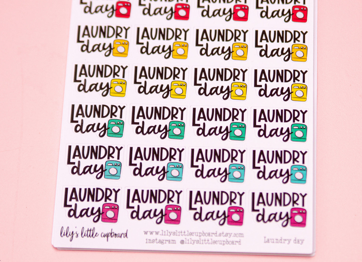 Laundry Day Planner Stickers | Laundry Planner Stickers | Organizing Planner Stickers | Cleaning Stickers | Chore Stickers