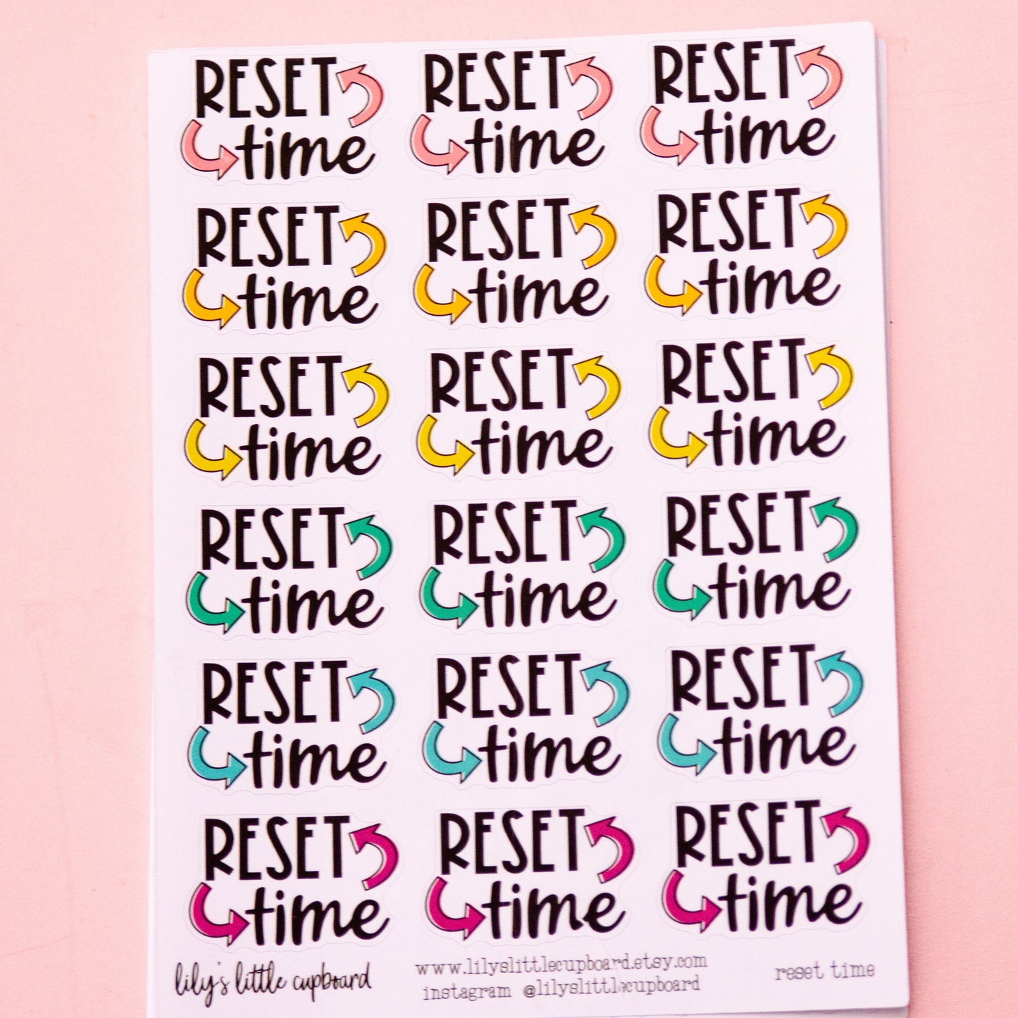 Reset Time Planner Stickers | Reset Day Planner Stickers | Organizing Planner Stickers | Cleaning Stickers  | Chore Stickers