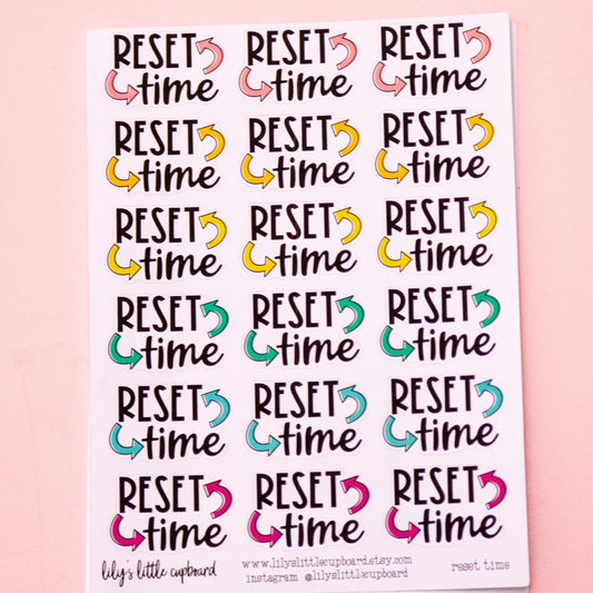 Reset Time Planner Stickers | Reset Day Planner Stickers | Organizing Planner Stickers | Cleaning Stickers  | Chore Stickers