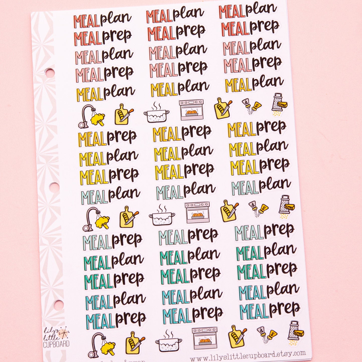 Meal Plan and Prep Planner Stickers | Meal Planning Script Stickers | Meal Prep Script Stickers | Functional Meal Planner Stickers