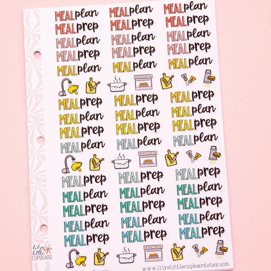 Meal Plan and Prep Planner Stickers | Meal Planning Script Stickers | Meal Prep Script Stickers | Functional Meal Planner Stickers