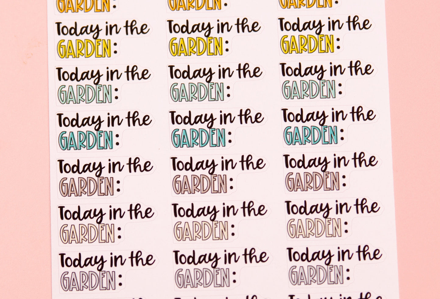 Today in the Garden Planner Stickers | Garden Planner Stickers | Yardwork Planner Stickers | Script Stickers  | Chore Stickers