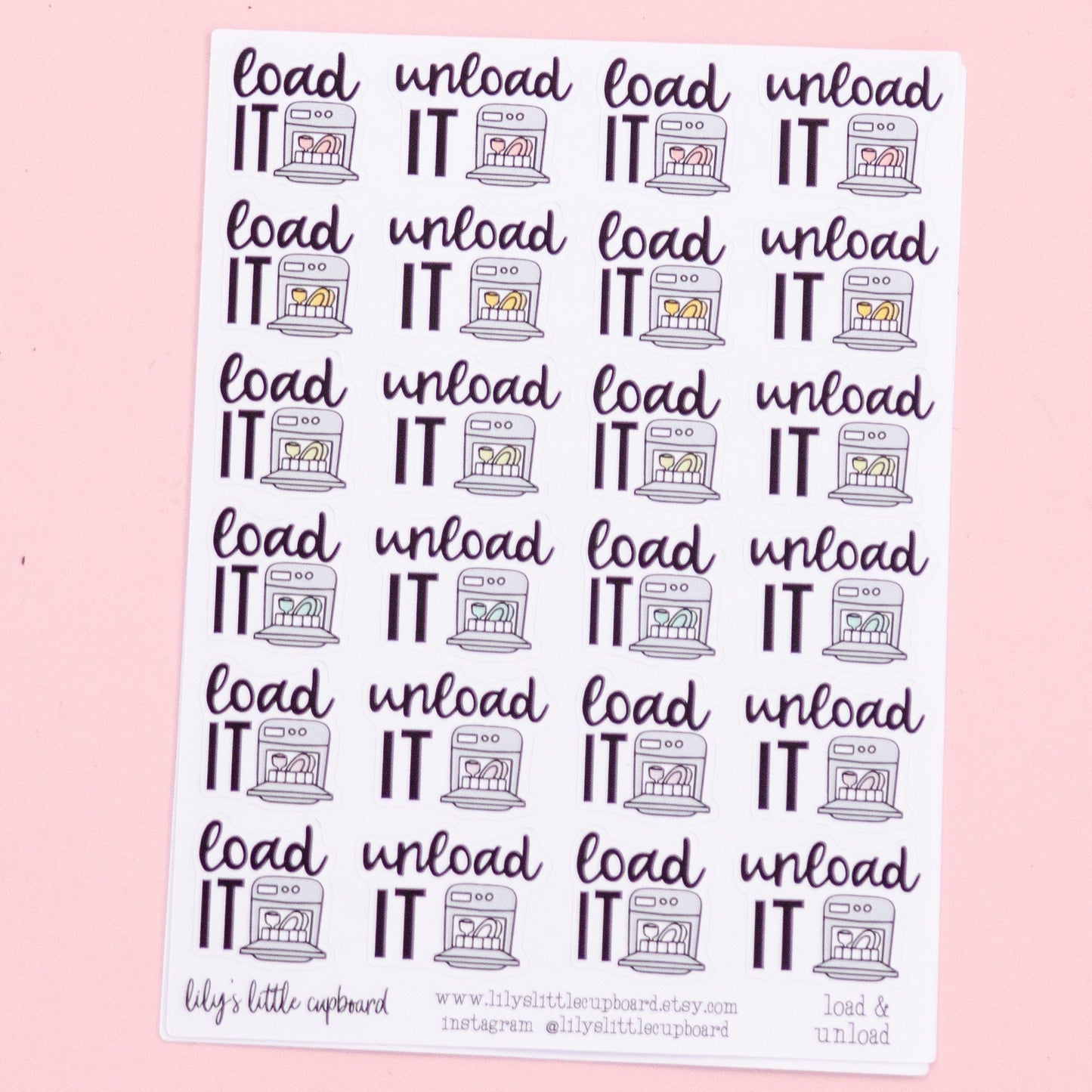 Load the Dishwasher Planner Stickers | Unload the Dishwasher Planner Stickers | Chore Script Planner Stickers |Cute Cleaning Stickers