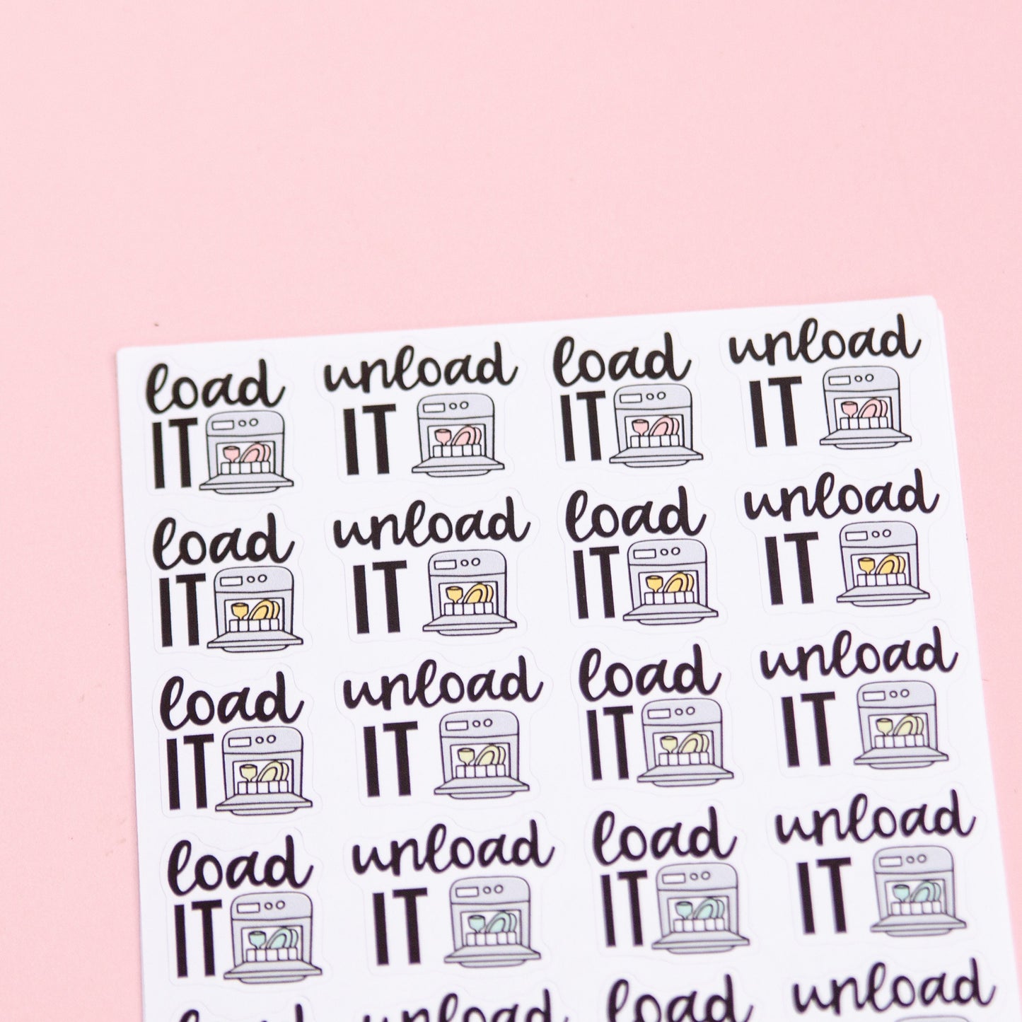 Load the Dishwasher Planner Stickers | Unload the Dishwasher Planner Stickers | Chore Script Planner Stickers |Cute Cleaning Stickers