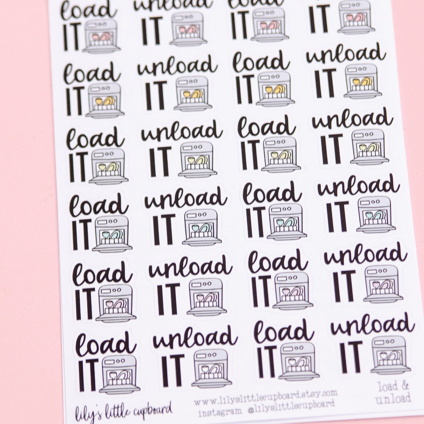 Load the Dishwasher Planner Stickers | Unload the Dishwasher Planner Stickers | Chore Script Planner Stickers |Cute Cleaning Stickers