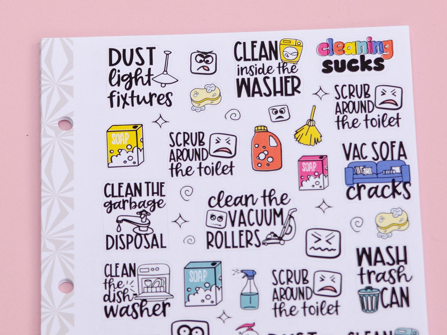 Gross Cleaning Jobs Planner Stickers | Deep Cleaning Script Stickers | Cute Cleaning Stickers | Functional Cleaning| Cleaning Deco Stickers
