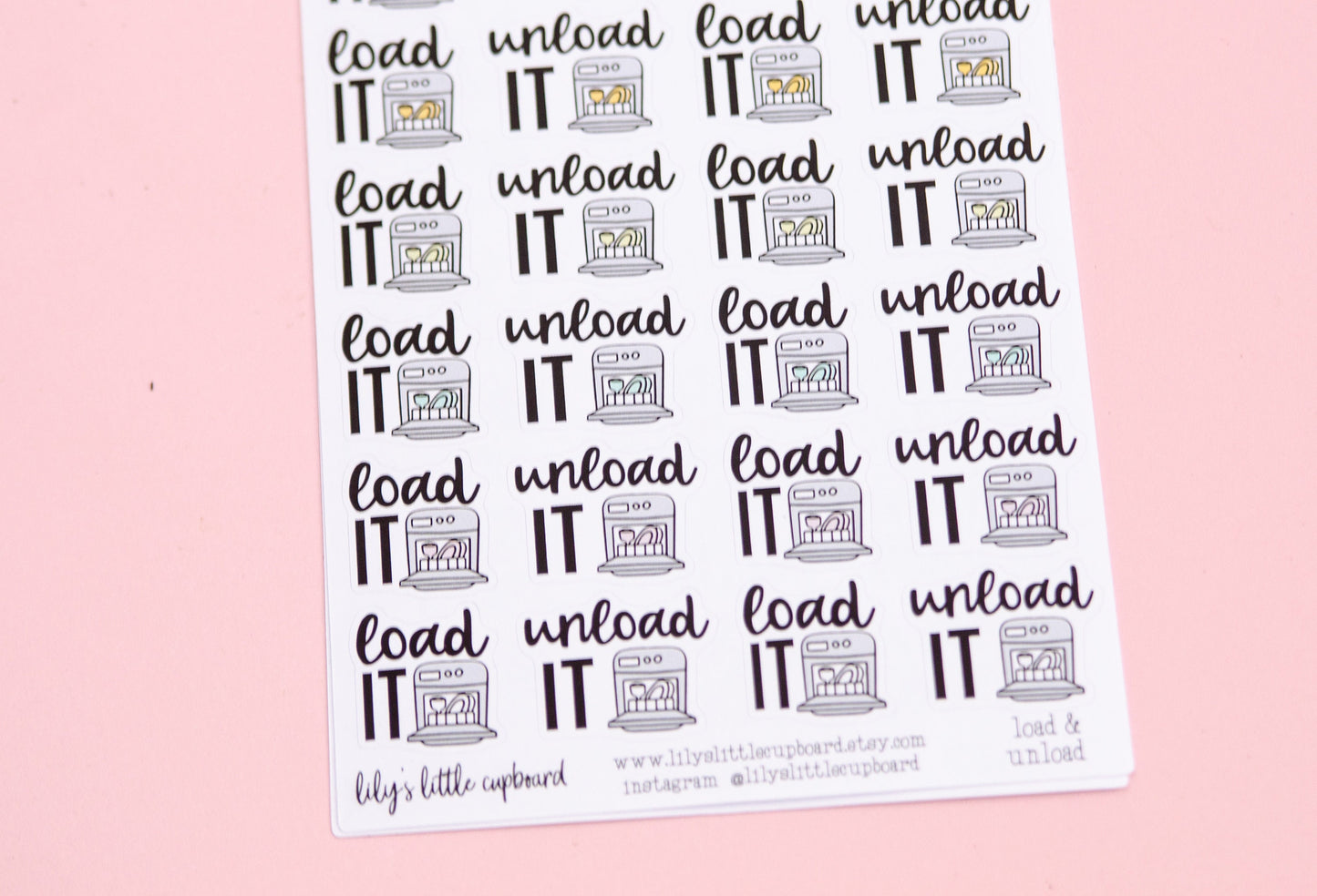 Load the Dishwasher Planner Stickers | Unload the Dishwasher Planner Stickers | Chore Script Planner Stickers |Cute Cleaning Stickers