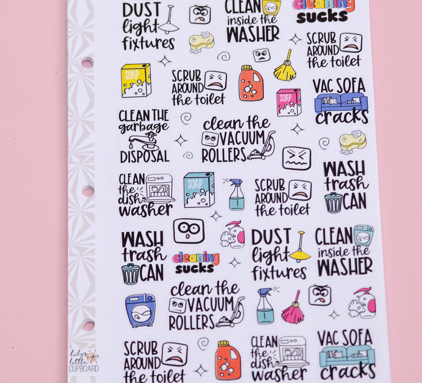 Gross Cleaning Jobs Planner Stickers | Deep Cleaning Script Stickers | Cute Cleaning Stickers | Functional Cleaning| Cleaning Deco Stickers