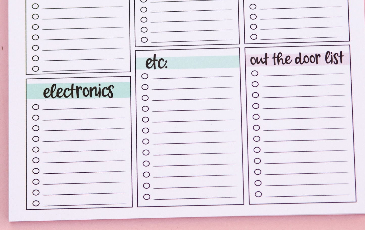 Packing List Notepad | Travel Planning Deskpad | Categorized Packing List Notepad | Cute Packing List | Cute Travel Planning Notepad