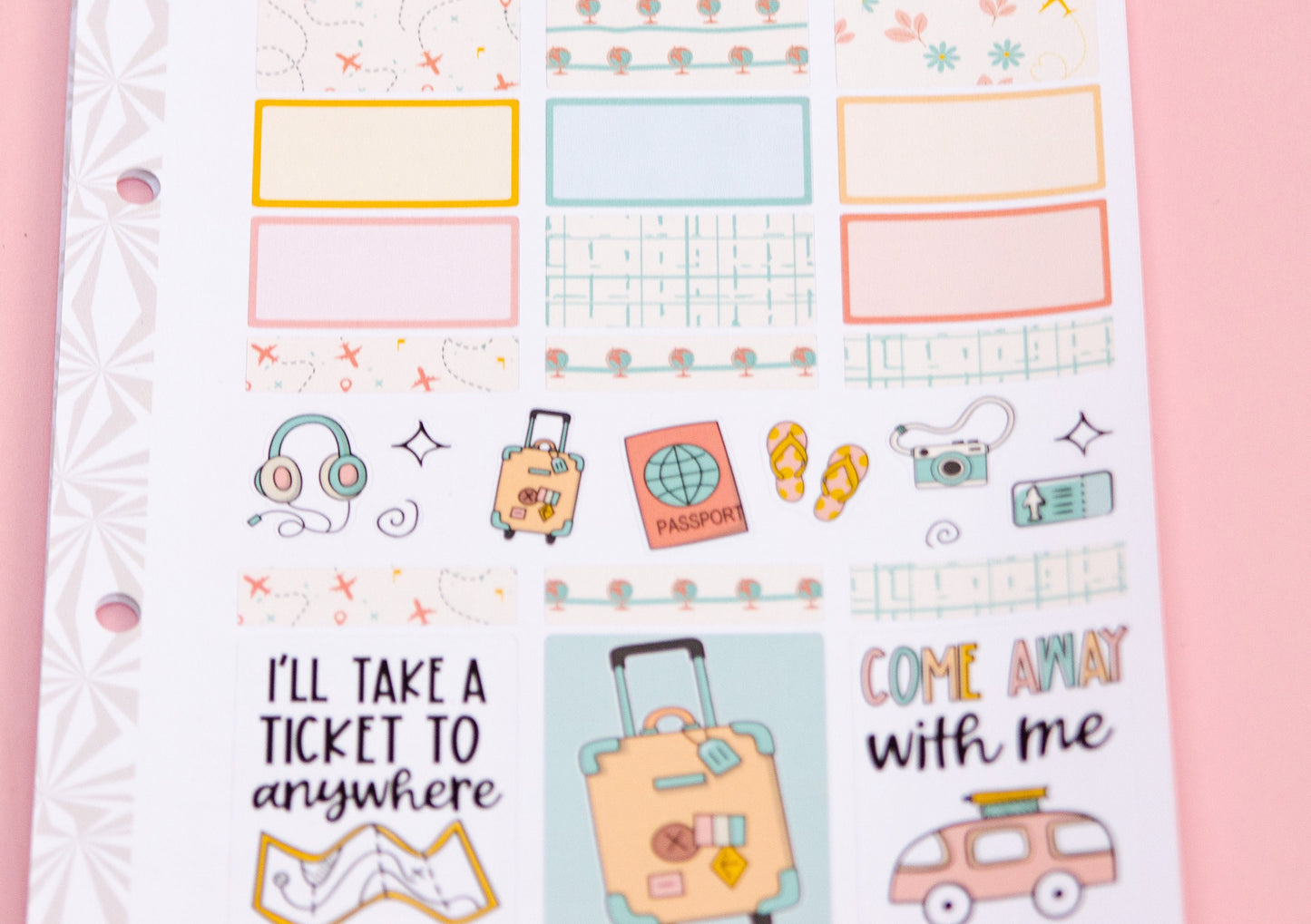 Simple Weekly Kit in Travel Time | Vacation Weekly Planner Sticker Kit | Summer Travel Sticker Set | A la Carte s | Summer Stickers