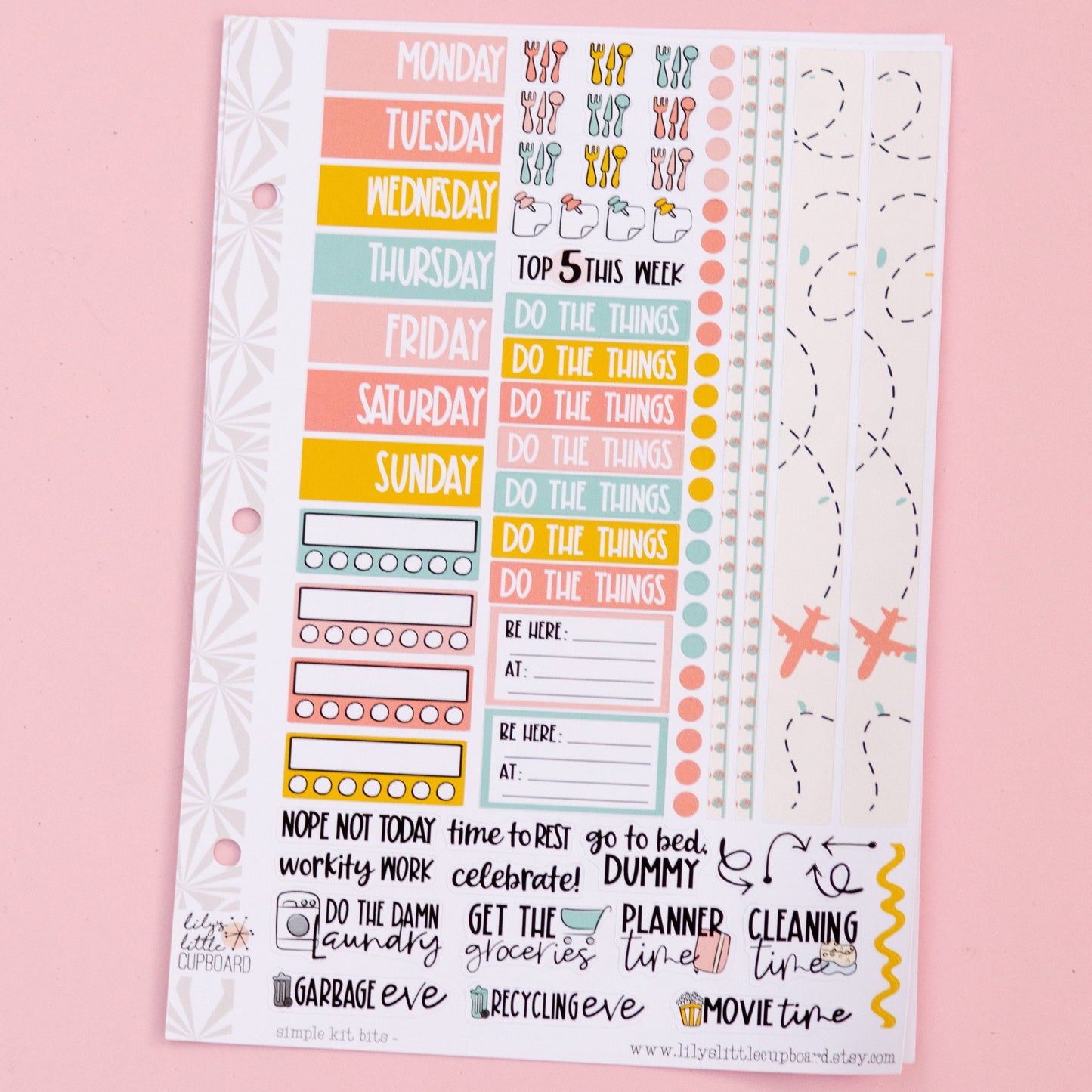 Simple Weekly Kit in Travel Time | Vacation Weekly Planner Sticker Kit | Summer Travel Sticker Set | A la Carte s | Summer Stickers
