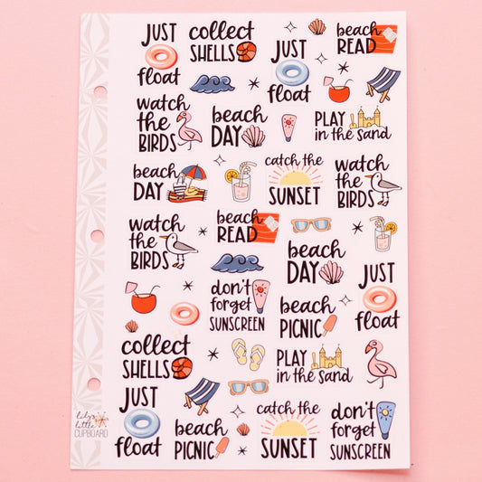 Beachy To Do List | Beach Day Sampler Planner Stickers | Vacation Planning Tasks Stickers | Travel Stickers | Functional Vacation Stickers