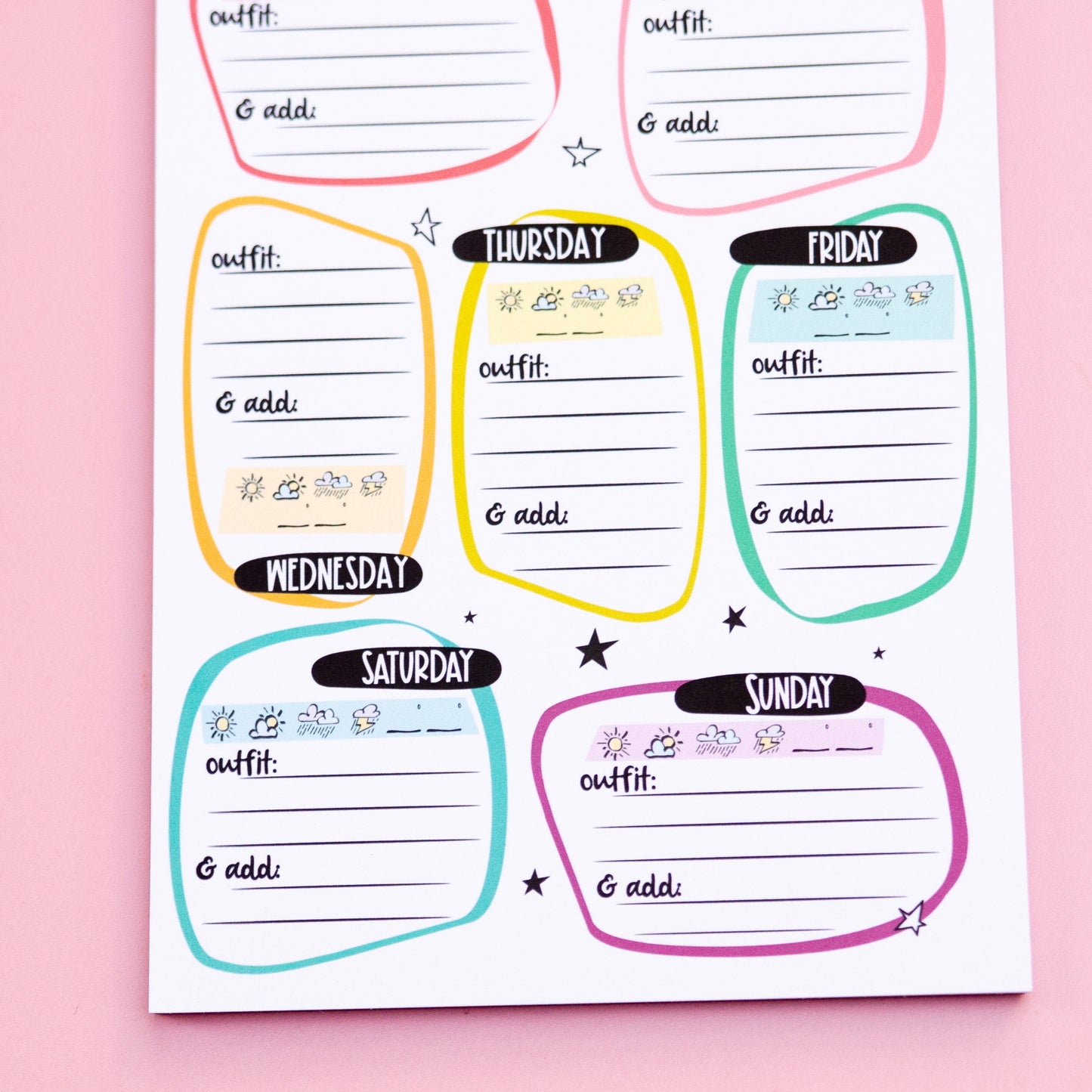 Outfit Planner Notepad | Clothing Planning Deskpad | Travel Planning List | Planning List | Notepad | Note pad  | Deskpad | Handmade notepad