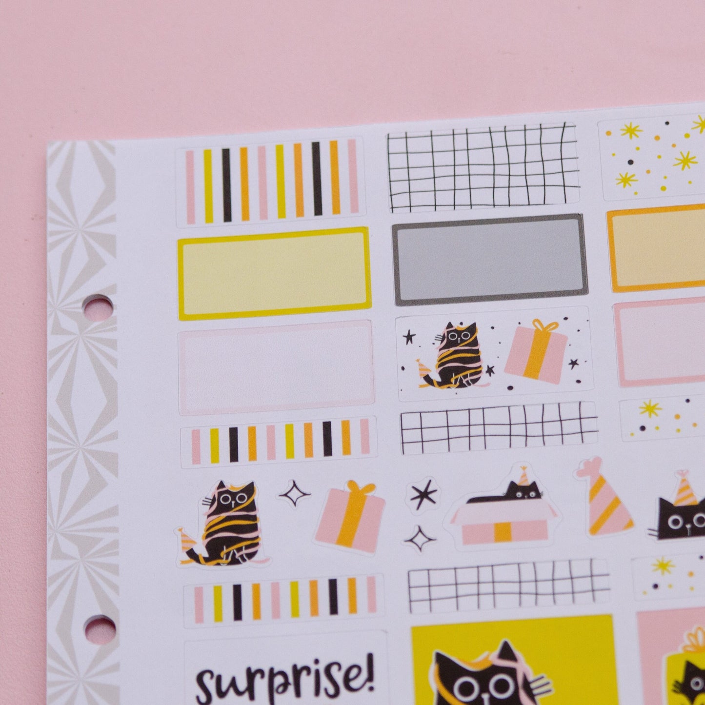 Simple Weekly Kit in Festive Kitty  Birthday Weekly Planner Sticker Kit | Cat Sticker Set | A la Carte s | Birthday Kit