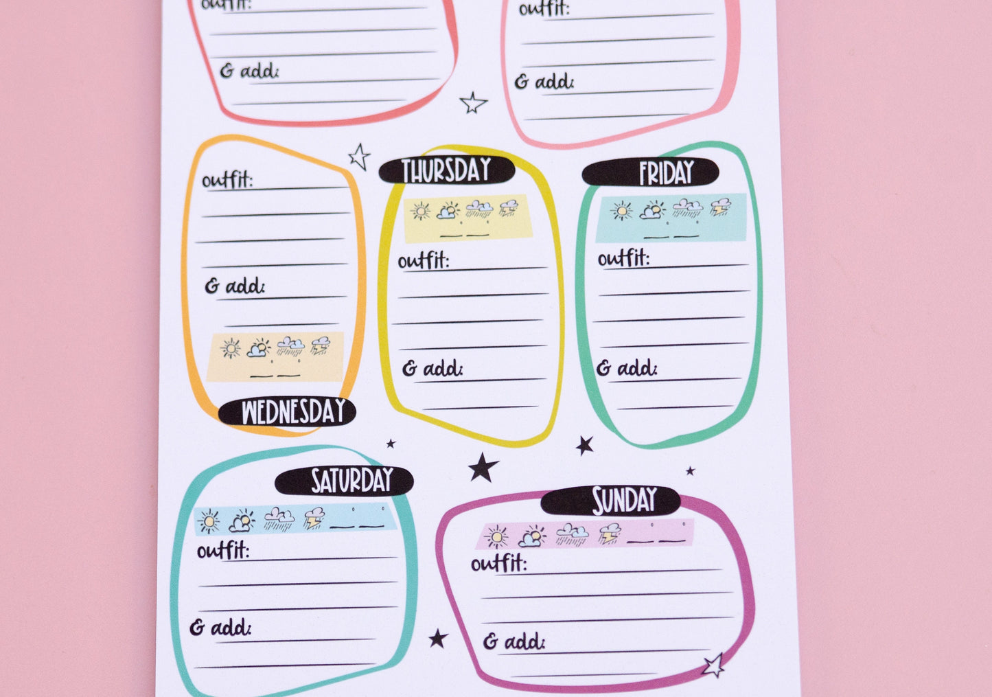 Outfit Planner Notepad | Clothing Planning Deskpad | Travel Planning List | Planning List | Notepad | Note pad  | Deskpad | Handmade notepad