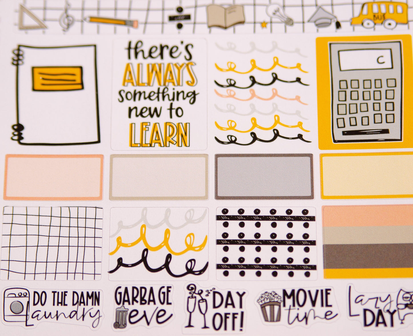 Hobonichi Cousin Weekly Sticker Kit in Just Keep Learning | Back to School Sticker Kit | A5 Weekly Planner Sticker Kit | Mini Planner Kit