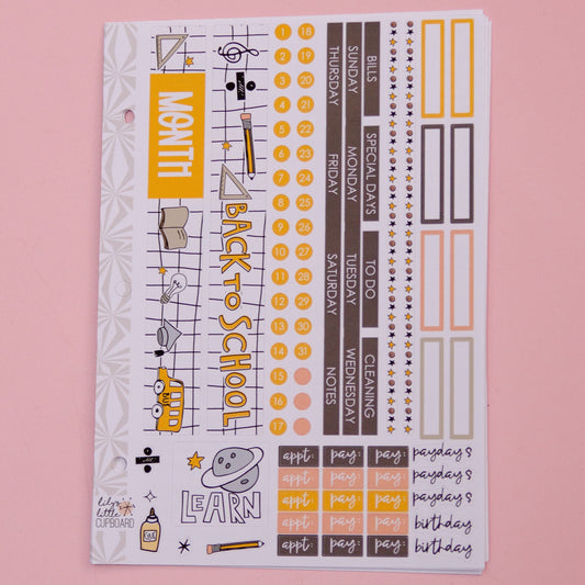 Simple Monthly Kit in Just Keep Learning | Choose Your Month Sticker Kit | Monthly Spread Planner Kits | Monthly Planner Sticker Kits
