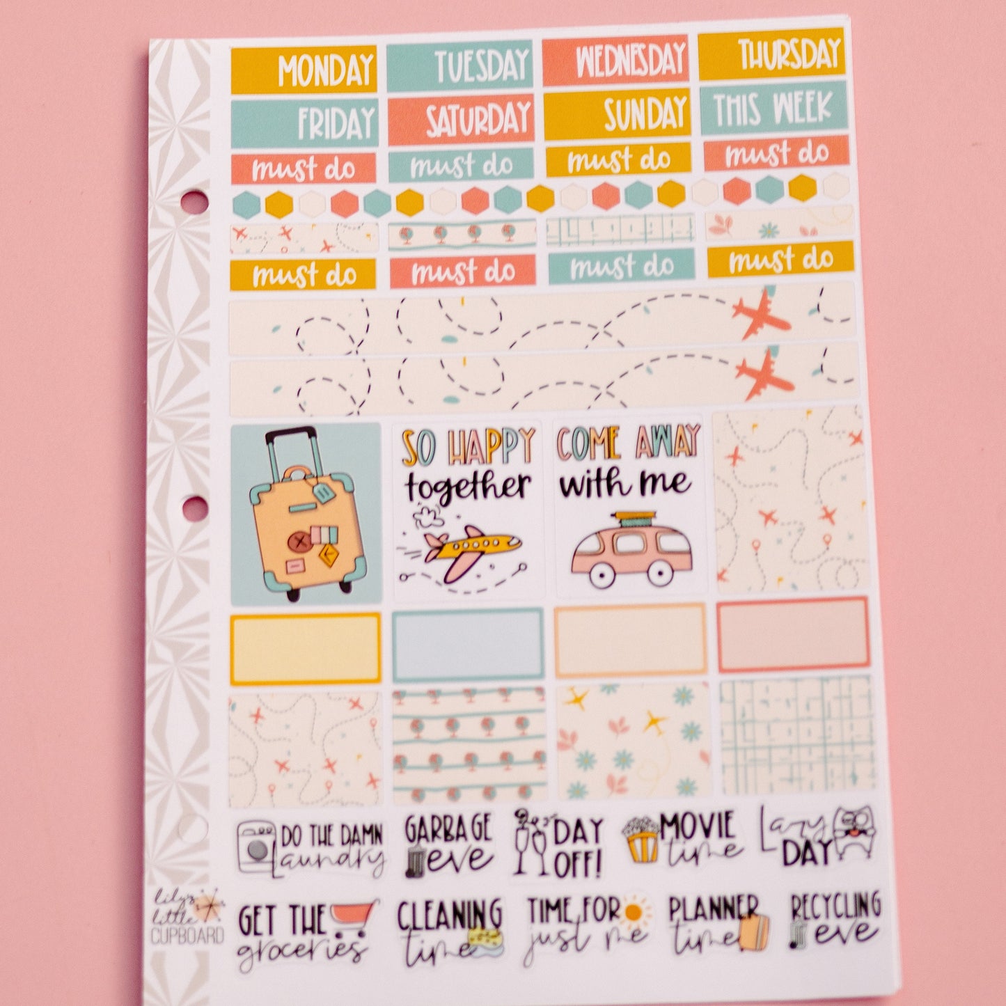 Hobonichi Cousin Weekly Sticker Kit in Travel Time | Summer Vacation Sticker Kit | A5 Weekly Planner Sticker Kit | Mini Planner Kit
