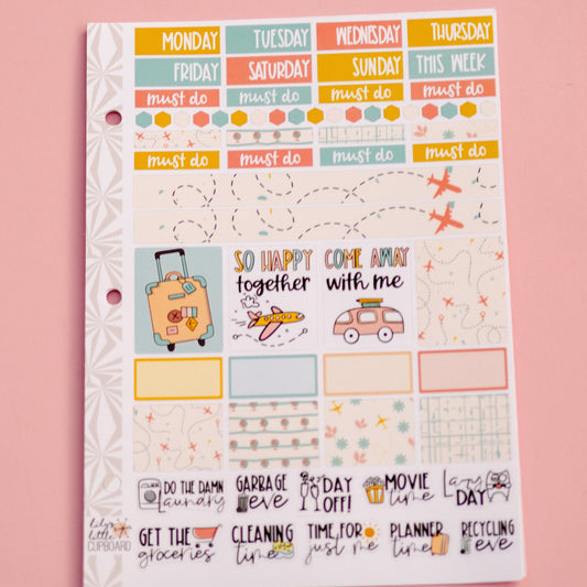 Hobonichi Cousin Weekly Sticker Kit in Travel Time | Summer Vacation Sticker Kit | A5 Weekly Planner Sticker Kit | Mini Planner Kit