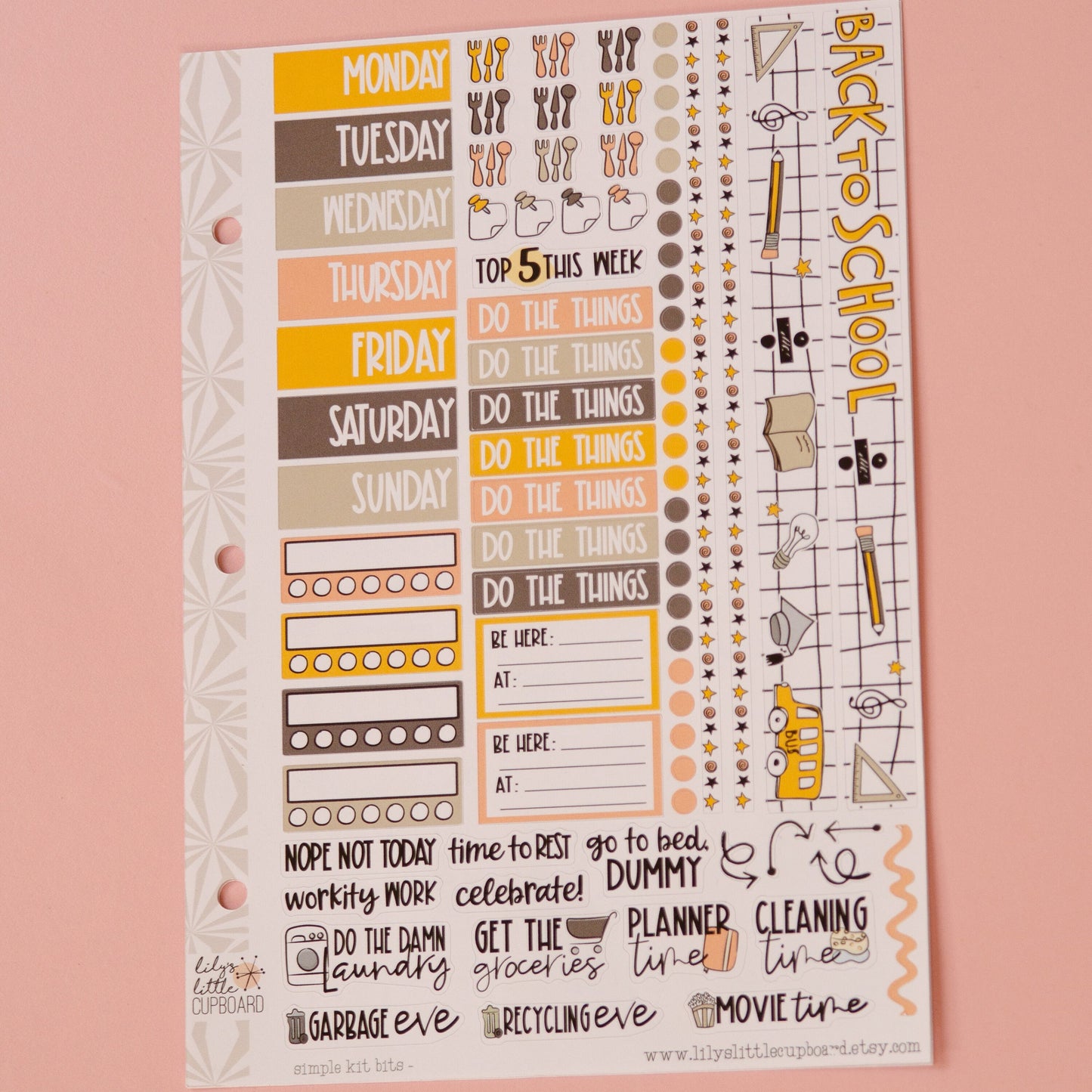 Updated! Simple Weekly Kit in Just Keep Learning | Back to School Weekly Planner Sticker Kit | School Sticker Set | A la Carte Mini Kits