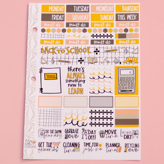 Hobonichi Cousin Weekly Sticker Kit in Just Keep Learning | Back to School Sticker Kit | A5 Weekly Planner Sticker Kit | Mini Planner Kit
