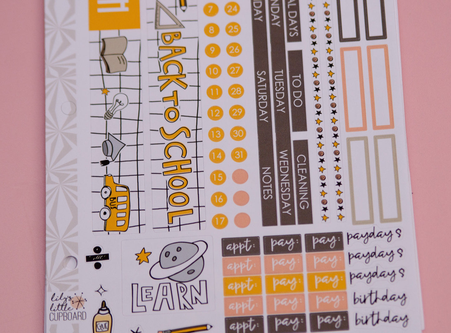 Simple Monthly Kit in Just Keep Learning | Choose Your Month Sticker Kit | Monthly Spread Planner Kits | Monthly Planner Sticker Kits