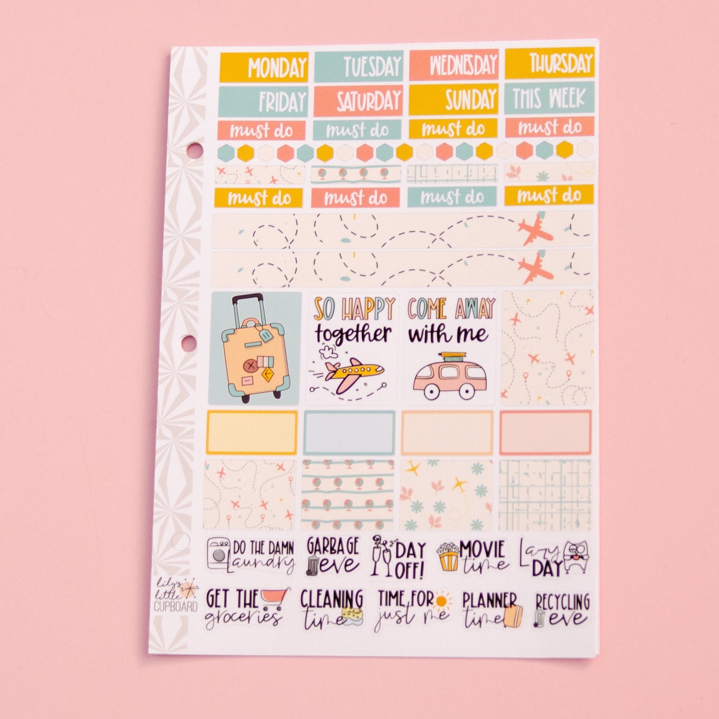 Hobonichi Cousin Weekly Sticker Kit in Travel Time | Summer Vacation Sticker Kit | A5 Weekly Planner Sticker Kit | Mini Planner Kit