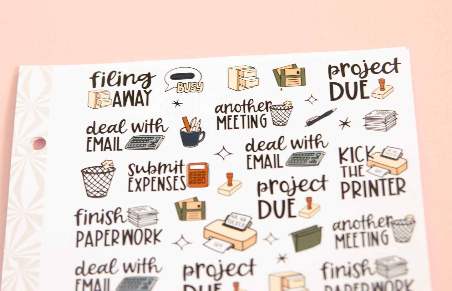Office Life  Sampler Planner Stickers | Weekly Work Script Stickers | Cute Work Stickers | Functional Office Deco Stickers