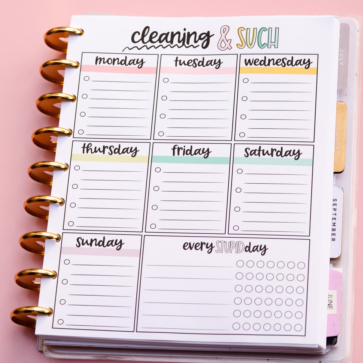 Weekly Cleaning Plan Notepad Organized by Day | Weekly Cleaning Schedule  | Weekly Cleaning Planner | Cleaning Notepad | Cleaning Checklist