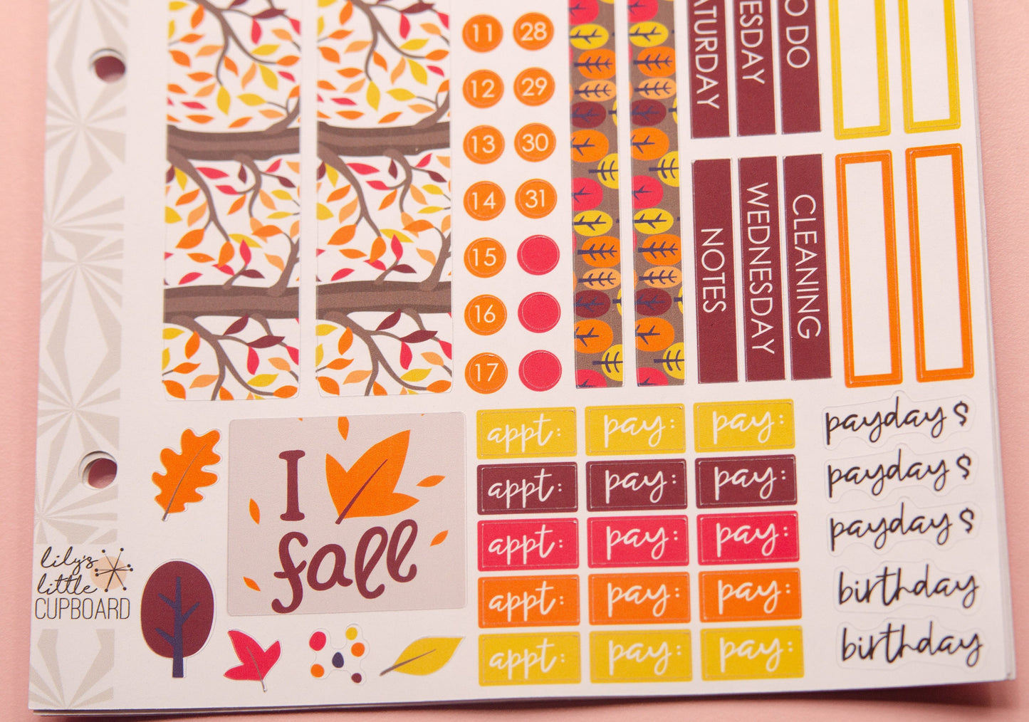Simple Monthly Kit in Falling Colors | Choose Your Month Sticker Kit | Monthly Spread Planner Kits | Monthly Planner Sticker Kits