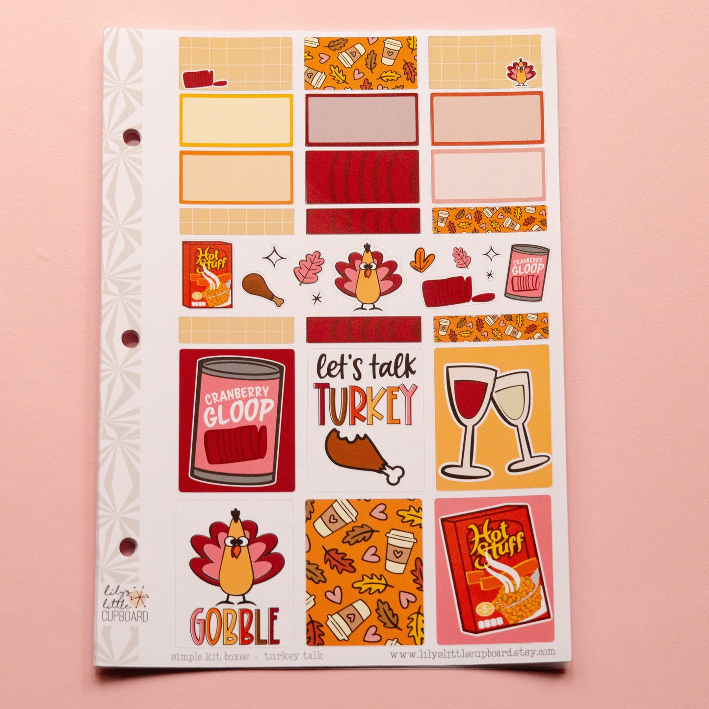 Simple Weekly Kit in Turkey Talk | Thanksgiving Autumn Weekly Planner Sticker Kit | Fall Sticker Set | A la Carte s | Stickers