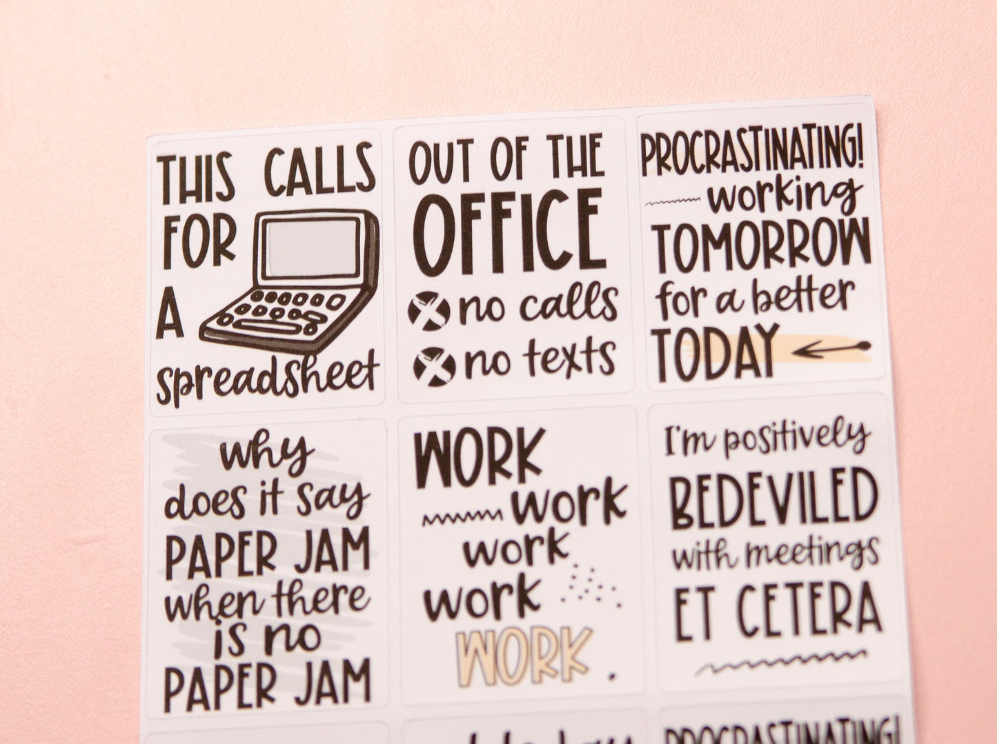 Office Life Full Box Planner Stickers | Work Planner Stickers  | Full Box Quote Planner Stickers |  Work Sucks Deco Planner Stickers L_12