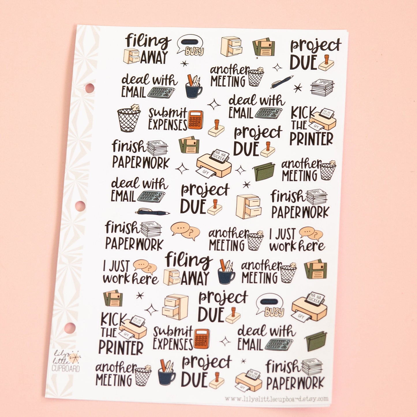 Office Life  Sampler Planner Stickers | Weekly Work Script Stickers | Cute Work Stickers | Functional Office Deco Stickers