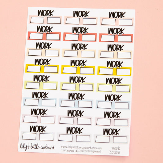 Work Hours Planner Stickers  | Functional Work Planner Stickers |  Office Life Planner Stickers | Cute Work Stickers L_J