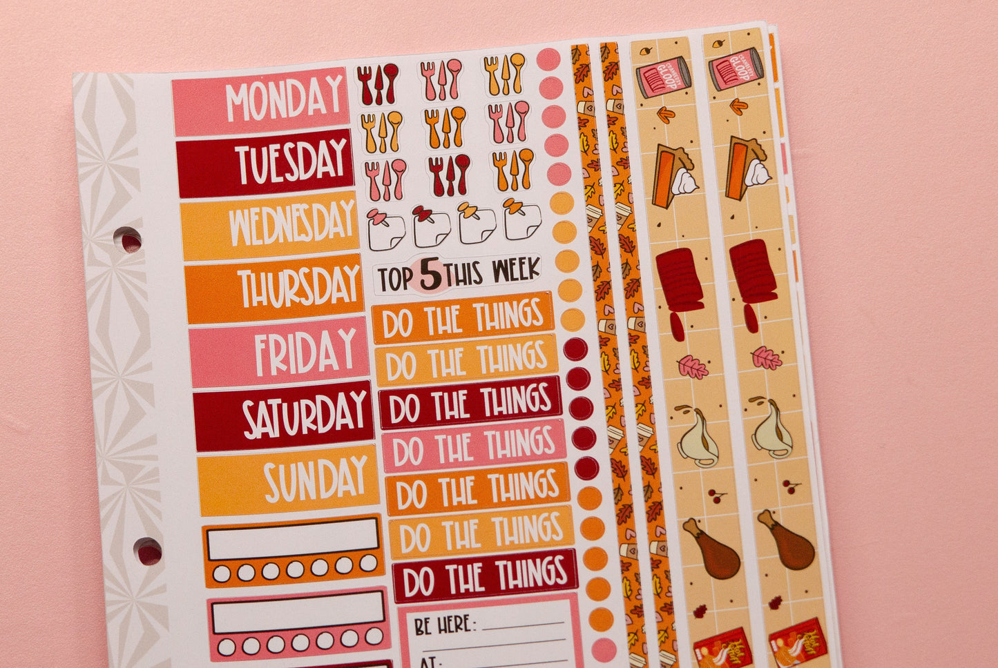 Simple Weekly Kit in Turkey Talk | Thanksgiving Autumn Weekly Planner Sticker Kit | Fall Sticker Set | A la Carte s | Stickers