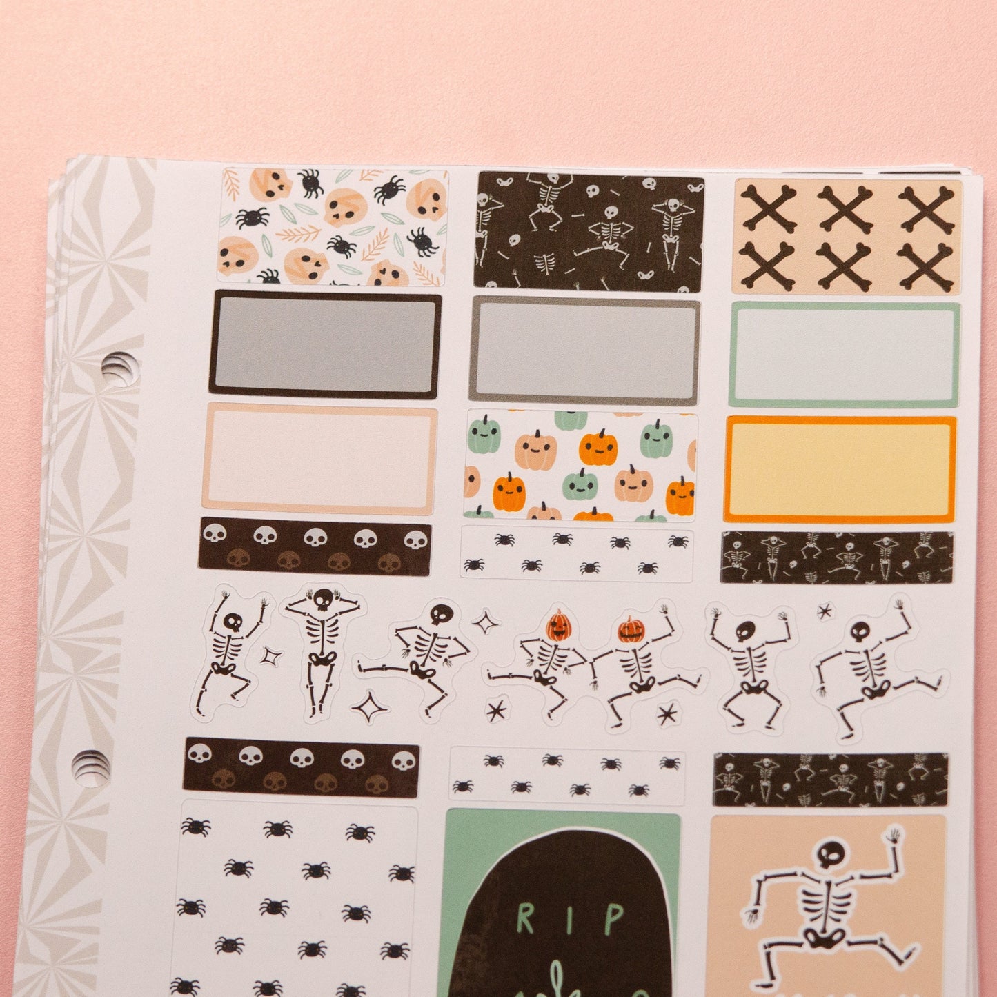 Simple Weekly Kit in Spooky Scary Skeletons | Halloween Weekly Planner Sticker Kit | Fall Sticker Set | A la Carte s | Stickers